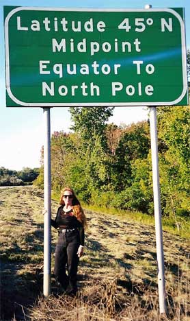 Karen Duquette at the 45th parallel in 2000
